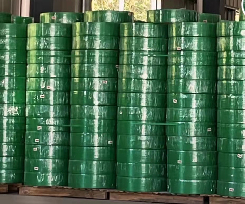 12mm 210kg φυλλοειδής παλέτα χάλυβα πακέτων λουριών ζωνών της PET τραβήγματος πλαστική που δένει τη ζώνη