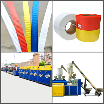 Μηχανήματα πλαστικών Δίδυμη βίδα Sandwich PP Strapping Tape Production Line PP Strapping Tape Machine με πλάτος 5-19mm