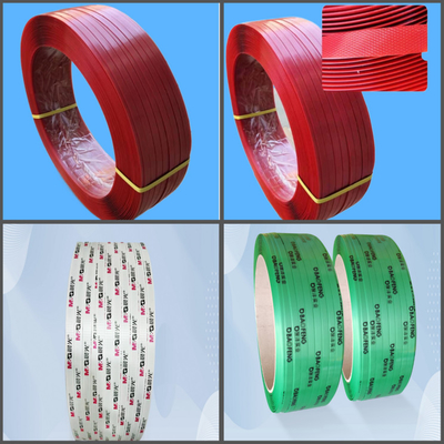 Προσαρμοσμένο χρώμα Polyester PET συσκευασία Strap Palet συσκευασία πλαστικό χάλυβα Strapping Rolls ισχυρή και ανθεκτική συσκευασία PET