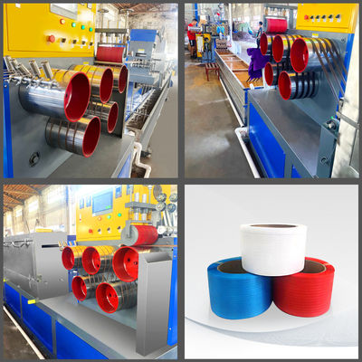 45-50KW Πολυπροπυλένιο PP Strap Making Machine Μπορεί να χρησιμοποιήσει 100% PP ανακυκλωμένο υλικό