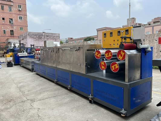 80KW Πλήρως αυτόματη μηχανή κατασκευής ταινιών PP ρυθμιζόμενη ένταση με πλάτος 5-19mm