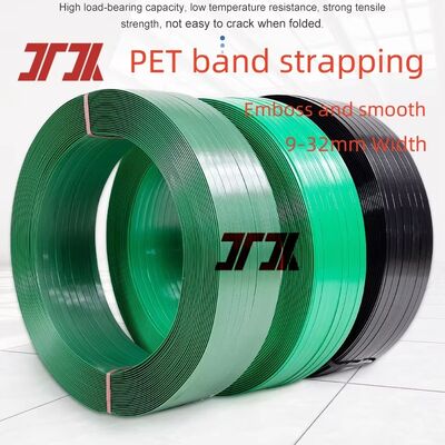 Πράσινο Μαύρο PET Ιμάντας Συσκευασίας 9-32mm PET Strapping Χρήση Για Συσκευασία Εμπορευμάτων