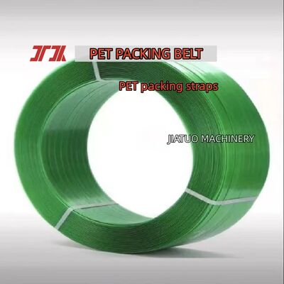 Πλαστική ταινία PET υψηλής ταχύτητας 19mm πράσινη ταινία συσκευασίας PET για πνευματικές μηχανές δεσίματος