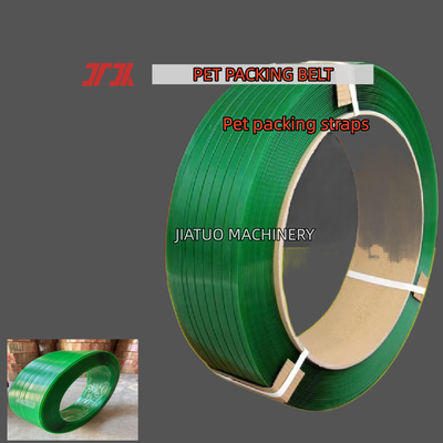 Πλαστική ταινία PET υψηλής ταχύτητας 19mm πράσινη ταινία συσκευασίας PET για πνευματικές μηχανές δεσίματος