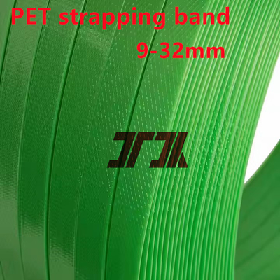 Προσαρμοσμένο πράσινο PET Strapping Roll High Tension Polyester Band με 9-32mm Προσαρμοσμένο