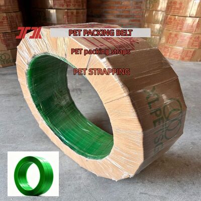 Πλαστική ταινία PET 12mm πράσινη ταινία συσκευασίας PET, πλαστική ταινία PET τύπου χάλυβα από 100% ανακυκλωμένο υλικό